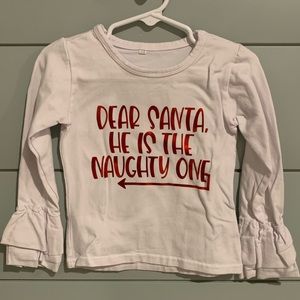 Christmas Dear Santa Ruffled Sleeves Shirt